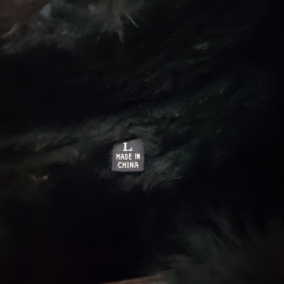 Vintage Neiman Marcus Black Suede Coat w/ Faux Fur Lining. Women's L - Picture 6 of 7